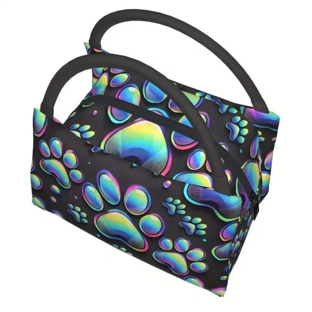Dog Paw Print  Insulated Lunch Bag – Reusable Cooler Tote